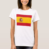 スペイン国旗を持つ女性Tシャツ Tシャツ (正面)