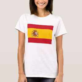 スペイン国旗を持つ女性Tシャツ Tシャツ
