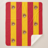 スペイン国旗を持つ愛国心シェルパ毛布 シェルパブランケット (正面)