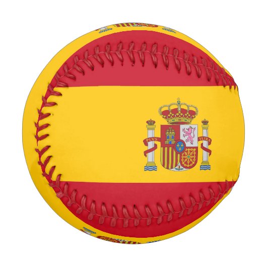 スペイン国旗を持つ愛国野球 野球ボール (正面左)