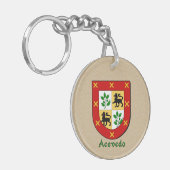 スペイン国旗を掲げたアセベドの歴史的盾 キーホルダー (正面左)