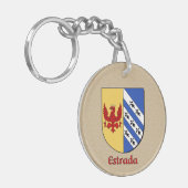 スペイン国旗を掲げたエストラダの歴史的盾 キーホルダー (正面左)