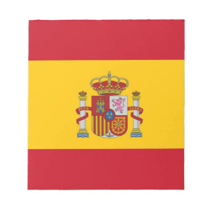 スペイン国旗を掲げたメモ帳 ノートパッド