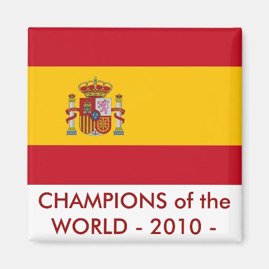スペイン国旗を掲げた磁石 マグネット (正面)