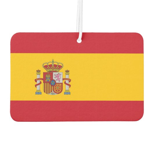 スペイン国旗を掲げた車の新入生 カーエアーフレッシュナー (裏面)