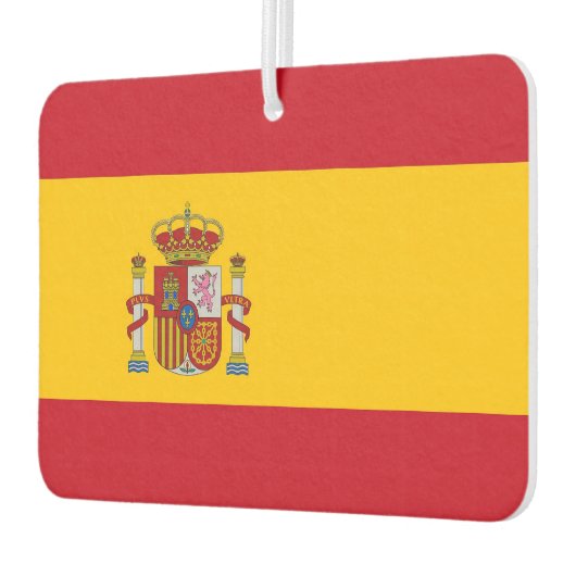 スペイン国旗を掲げた車の新入生 カーエアーフレッシュナー (左)