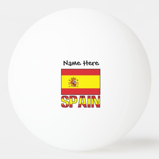 スペイン国旗カスタムネーム 卓球ボール (正面)