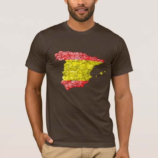 スペイン国旗カラーマップTシャツ Tシャツ (正面)