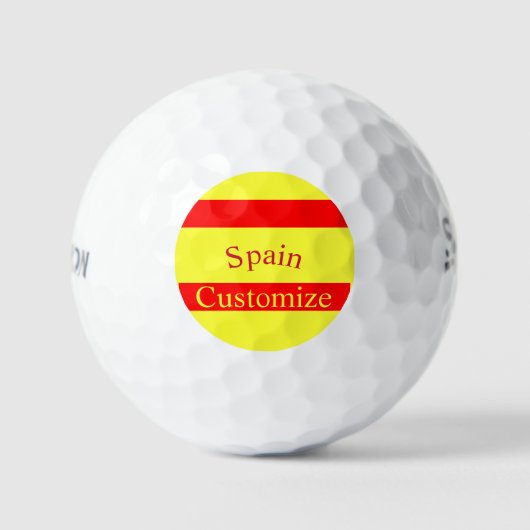スペイン国旗サンダーカーヴ ゴルフボール (正面)