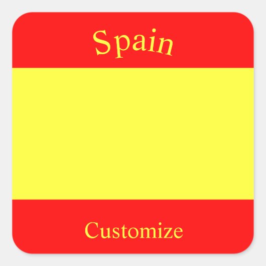 スペイン国旗サンダーカーヴ スクエアシール (正面)