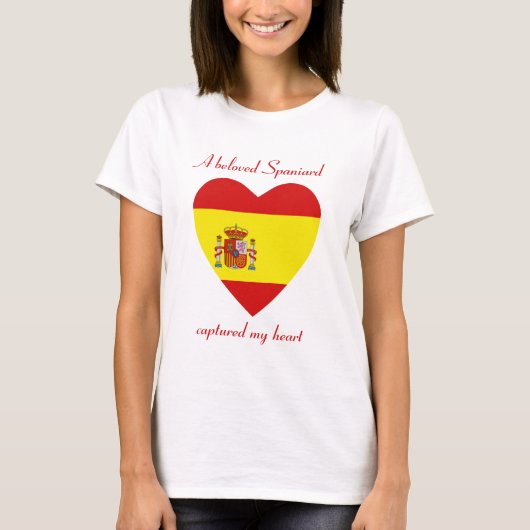スペイン国旗スウィートハートTシャツ Tシャツ (正面)