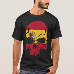 スペイン国旗スカルバルセロナエスパーナカタロニアスペイン Tシャツ
