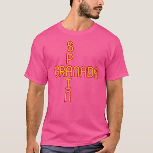 スペイン国旗スペインプライドスペイン旅行休暇グラナ Tシャツ (正面)