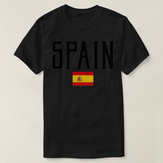 スペイン国旗ヴィンテージブラックテット Tシャツ (デザイン正面)