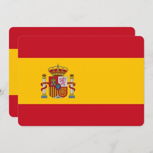 スペイン国旗付きの愛国的な招待状 招待状 (正面/裏面)