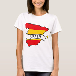 スペイン国旗地図愛国心スペインの誇りワールドカップ Tシャツ