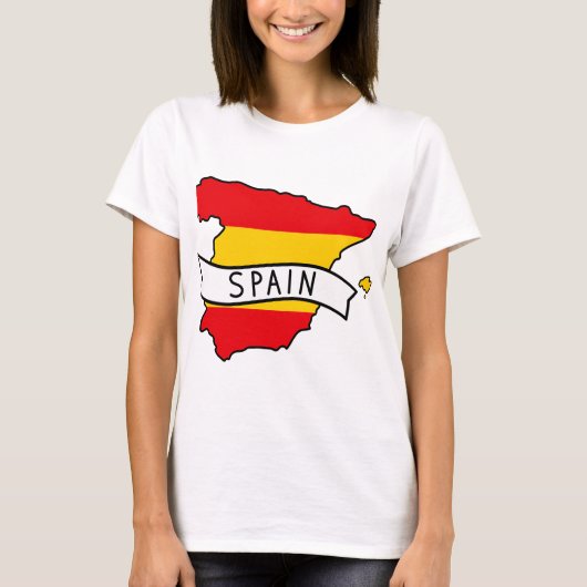 スペイン国旗地図愛国心スペインの誇りワールドカップ Tシャツ (正面)