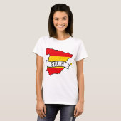 スペイン国旗地図愛国心スペインの誇りワールドカップ Tシャツ (正面フル)