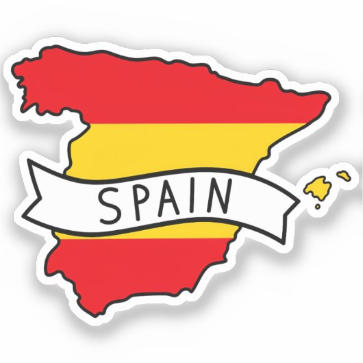 スペイン国旗地図 スペインの誇り ワールドカップ シール (正面)