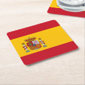 スペイン国旗 スクエアペーパーコースター (アングル)