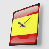 スペイン国旗 スクエア壁時計 (傾斜)