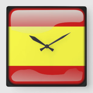 スペイン国旗 スクエア壁時計