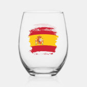 スペイン国旗 ステムなしワイングラス (正面)