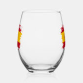 スペイン国旗 ステムなしワイングラス (左)