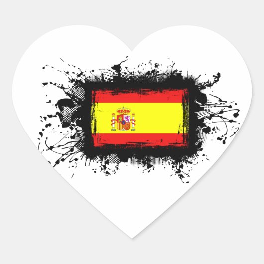 スペイン国旗 ハートシール (正面)