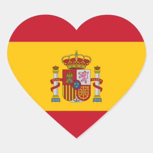 スペイン国旗 ハートシール (正面)
