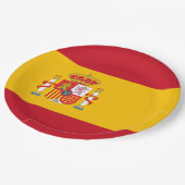スペイン国旗 ペーパープレート (アングル)