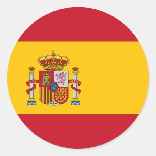 スペイン国旗 ラウンドシール (正面)