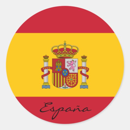 スペイン国旗 ラウンドシール (正面)