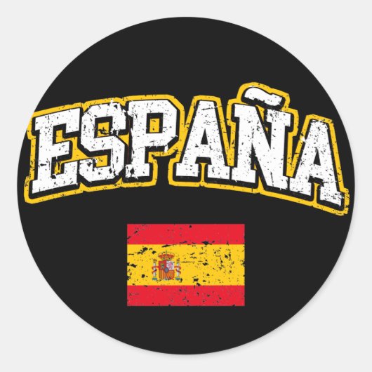 スペイン国旗 ラウンドシール (正面)