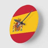 スペイン国旗 ラウンド壁時計 (傾斜)