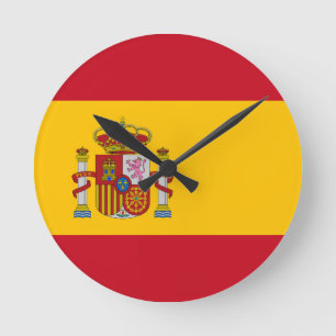スペイン国旗 ラウンド壁時計