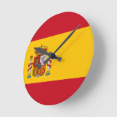 スペイン国旗 ラウンド壁時計 (傾斜)