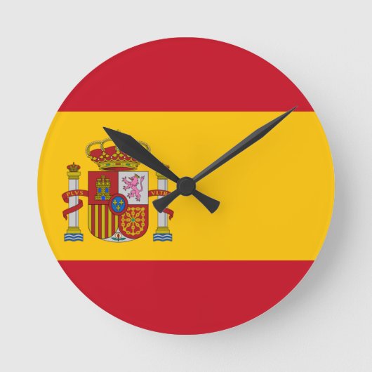 スペイン国旗 ラウンド壁時計 (正面)