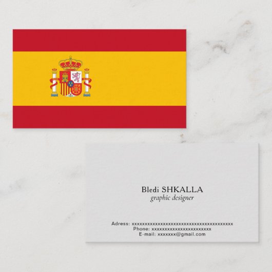 スペイン国旗 名刺 (正面/裏面)