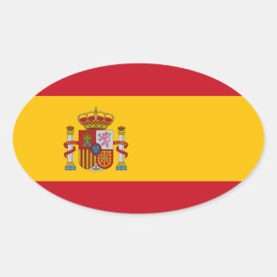 スペイン国旗 楕円形シール