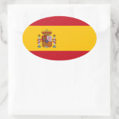 スペイン国旗 楕円形シール (バッグ)