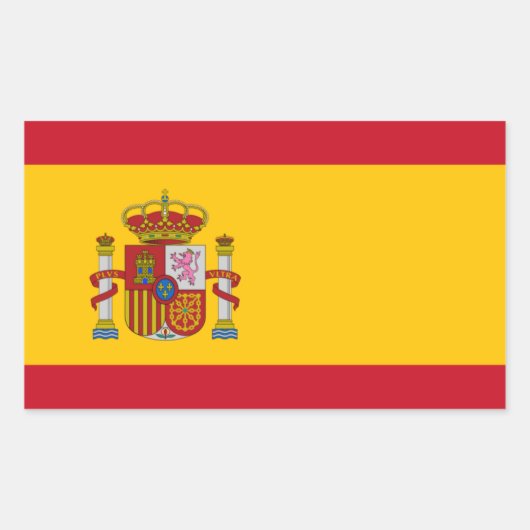 スペイン国旗 長方形シール (正面)