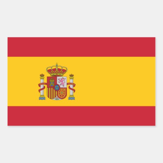 スペイン国旗 長方形シール (正面)