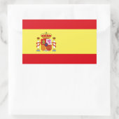 スペイン国旗 長方形シール (バッグ)