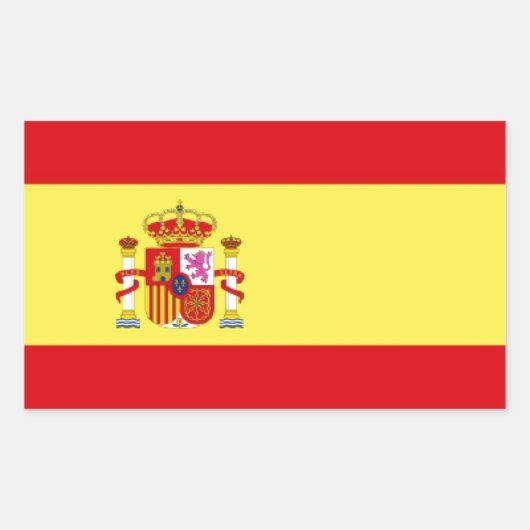 スペイン国旗 長方形シール (正面)