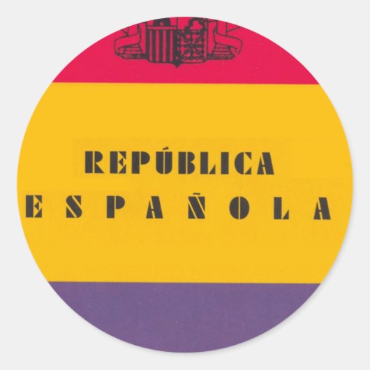 スペイン国旗 – Bandera Repulica Espaina ラウンドシール (正面)
