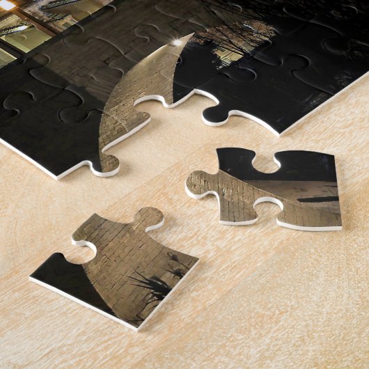 スペイン大聖堂アットナイト |ダークブリッジのライト写真 ジグソーパズル (側面)