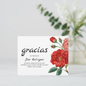 スペイン悔やみや弔慰サンキュー |赤い花 サンキューカード (スタンド正面)