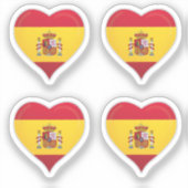スペイン愛フラッグプライドハートシール シール (正面)