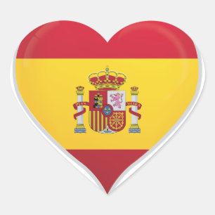 スペイン愛フラッグプライドハートシール ハートシール